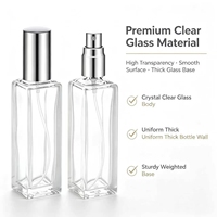 Flacon pulvérisateur de parfum vide en verre transparent, rechargeable, atomiseur de voyage avec pompe argentée, emballage cosmétique pour la vente en gros
