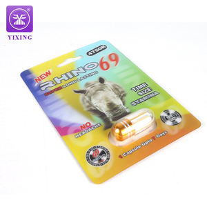 Píldoras de mejora de rinoceronte azul impresas personalizadas Cápsulas de blíster 3D Píldora lenticular Tarjetas sexuales Embalaje para hombre - Product Image 4