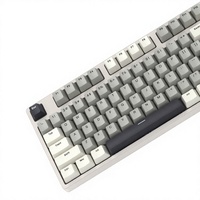 Clavier mécanique filaire USB gris fonctionnel avec rétroéclairage, 108 touches, interrupteurs silencieux pour le jeu et le bureau