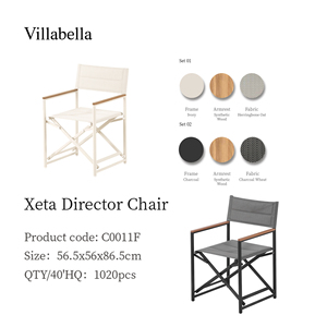 Chaise de jardin pliante, mobilier de balcon pour hôtel-resort, chaise de salle à manger en aluminium avec accoudoirs, mobilier d'extérieur de luxe - Product Image 5