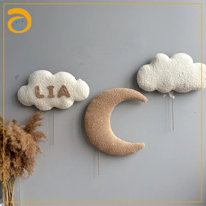 Veilleuse Murale Lune pour Chambre d'Enfant, Nuages Bouclés, Lampe Murale LED Blanc Chaud, Décoration Murale Chambre Enfant, Décoration Murale Prénom Bébé - Product Image 5