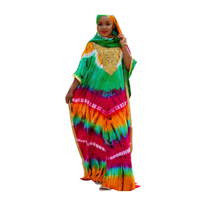 High Quality Bohemian Tie Dye <b>Kaftan</b> Maxi for Women Hand Dyed Elegant Casual Sexy Long Oversize Cover Ups <b>Plus</b> <b>Size</b> Cotton - Product Image 3