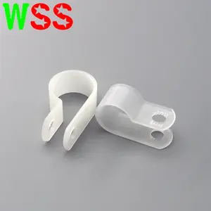 Factory Price 94V2 Cable Clips For Cable Management Cord Organizer White Nylon Plastic R-Type Cable Clamps 3/16" 1/4" 3/8" 1/2"