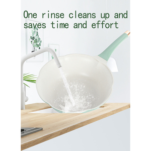 Wok coreano <span class=keywords><strong>de</strong></span> cocina personalizado, antiadherente, <span class=keywords><strong>de</strong></span> aleación <span class=keywords><strong>de</strong></span> aluminio, con tapa <span class=keywords><strong>de</strong></span> vidrio y mango <span class=keywords><strong>de</strong></span> madera - Venta directa <span class=keywords><strong>de</strong></span> fábrica - Product Image 5