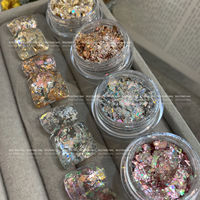 1Jar Irrégulier Feuille Opale Nail Glitter Sequins Sparkly Gradient Symphony Polarized Flakes Silver Gold Mixed Nail Decoration