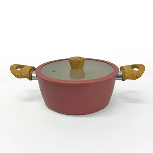 Modern <b>Ceramic</b> Marble Coated Pot <b>Pan</b> Glass Lids Bakelite Handles Non-Stick Aluminum Cookware Set Induction Compatible Dishwasher - Product Image 3