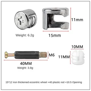 Accessori per mobili di alta qualità connettori per armadietti bullone eccentrico <span class=keywords><strong>Cam</strong></span> per montaggio di mobili albero a camme eccentrico di precisione - Product Image 4