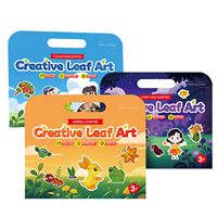 Kit de Pintura de Hojas para Niños de 5 a 7 Años, 175x245mm, Juguete Educativo de Exploración de la Naturaleza con Temas de Animales y Cuentos de Hadas