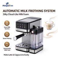 Machine à expresso semi-automatique à une touche, système d'extraction 20 bars, mousseur à lait automatique, fonction de nettoyage automatique, fonction de chauffe-tasses
