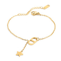 Mode Simple Clavicule Chaîne Ras Du Cou En Acier Inoxydable Étoile Cochon Nez Pendentif Bracelet Collier Ensemble