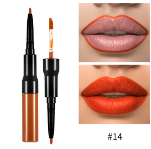 <span class=keywords><strong>Rouge</strong></span> à lèvres liquide <span class=keywords><strong>mat</strong></span> imperméable double face 2 en 1 avec <span class=keywords><strong>crayon</strong></span> à lèvres, marque privée, OEM acceptable - Product Image 6