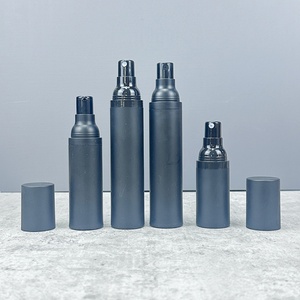 White Black PET Plastic 50ml & 15ml Airless <b>Pump</b> <b>Bottle</b> for Serum Lotion Shampoo and Face Mask - Product Image 2