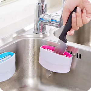 <span class=keywords><strong>Limpiador</strong></span> de Cubiertos Reutilizable con Ventosa para Cuchillos, Tenedores, Cucharas y Palillos, Cepillo Desmontable para Limpiar Frutas y Verduras, Accesorios de Cocina - Product Image 2