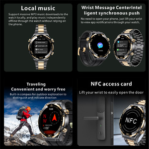Lux Smartwatch Spraakopname Memo Ronde Horloge voor Heren Smart NFC RVS Luxe Smartwatch met Kompas Grote S30Max - Product Image 5