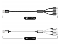Nuevo Cable de Carga 3 en 1 de Alta Calidad, 1m 2m, Trenzado de Nailon, USB-C a C, Carga Rápida, MICR5PIN para Teléfono, Computadora, iOS