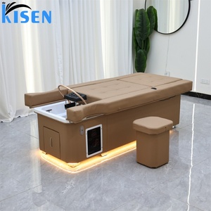 Kisen Hair Wash Shampoo Chair Pedicure Spa Table Head Foot <b>Bath</b> Bed Electric Lifting Unit with Led <b>Light</b> for Luxury Salon - Product Image 2