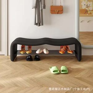 Italian-style light luxury home <b>shoe</b> bench at the entrance, <b>shoe</b> <b>rack</b>, bed end bench, long sofa bench, and entryway <b>shoe</b> bench. - Product Image 2