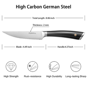 Ensemble de 4 couteaux de cuisine de luxe en acier inoxydable ultra tranchant de 4.5 pouces avec manche en ABS Promotion de couteaux à steak - Product Image 2