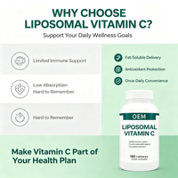 Capsules de Vitamine C Liposomale 180 unités Complément Alimentaire Formule Liposoluble