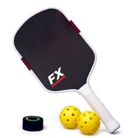 Raquette de pickleball en fibre de carbone FX avec une épaisseur de 16 mm, poignée de couleur personnalisée, face texturée et bord de protection pour une utilisation en intérieur/extérieur