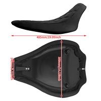 Jok Motor Pengemudi Solo Jahitan Diamond untuk Harley Softail Breakout 2013-2017 Rocker 2008-2017 Kulit PU Hitam