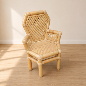 Wing Back Arm Chair Chaise Lounge Leisure Chair <b>Bamboo</b> Modern Convertible Modular Living Room Apartment - Product Image 5