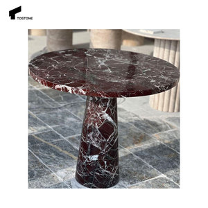 Tostone <span class=keywords><strong>Vintage</strong></span> <span class=keywords><strong>Rosso</strong></span> lucido Levanto <span class=keywords><strong>tavolo</strong></span> rotondo in marmo per Hotel appartamento casa soggiorno decorazione cucina - Product Image 6