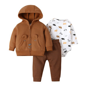 Vêtements pour garçons, vêtements pour enfants, vêtements d'hiver, combinaison boutique, costume pour bébé, vente en gros, ensemble de 3 pièces - Product Image 1