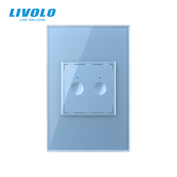 LIVOLO 美国/澳大利亚标准 2 位 1 路触摸开关 耐热 PC 工艺 45mm*45mm 功能按键 响应时间 0.1 秒