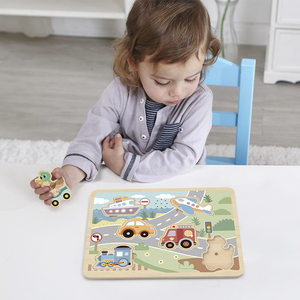 Casse-tête de véhicule en bois TOOKY TOY avec une vraie voix à consonance humaine - Product Image 4