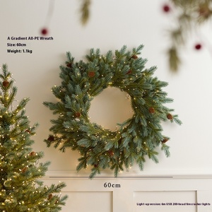 Nouvelle Guirlande de Noël Artificielle Écologique en PE, <span class=keywords><strong>Sapin</strong></span> Inversé Éclairé, Étanche, pour Intérieur et Extérieur - Product Image 1