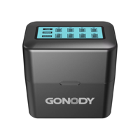 Chargeur de piles intelligent 8 emplacements AA AAA avec écran LCD intégré, support de charge à entrée Type-C, télécommande grand écran