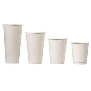 Gobelet jetable <span class=keywords><strong>en</strong></span> <span class=keywords><strong>carton</strong></span> blanc simple couche, épaissi, écologique, enduit de PE, résistant aux fuites pour vin, dîner, thé, eau - Product Image 1