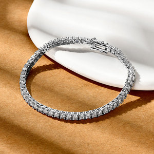 Bracelet tennis de luxe haut de gamme en argent sterling S925, style européen et américain, exquis, entièrement serti de <span class=keywords><strong>moissanite</strong></span>, pour femme - Product Image 2