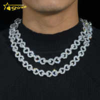 Chaîne cubaine de luxe de 15 mm en argent sterling 925 avec moissanite, bijoux hip-hop, chaîne à maillons personnalisée, glacée, pour hommes