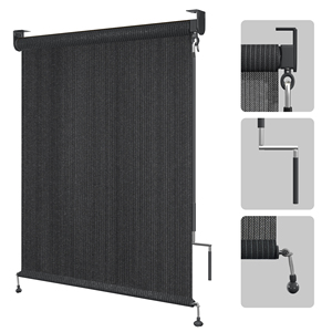 Persianas enrollables manuales impermeables <span class=keywords><strong>para</strong></span> exteriores con manivela, protección UV, resistentes al viento, <span class=keywords><strong>para</strong></span> patio, balcón, porche - Product Image 1