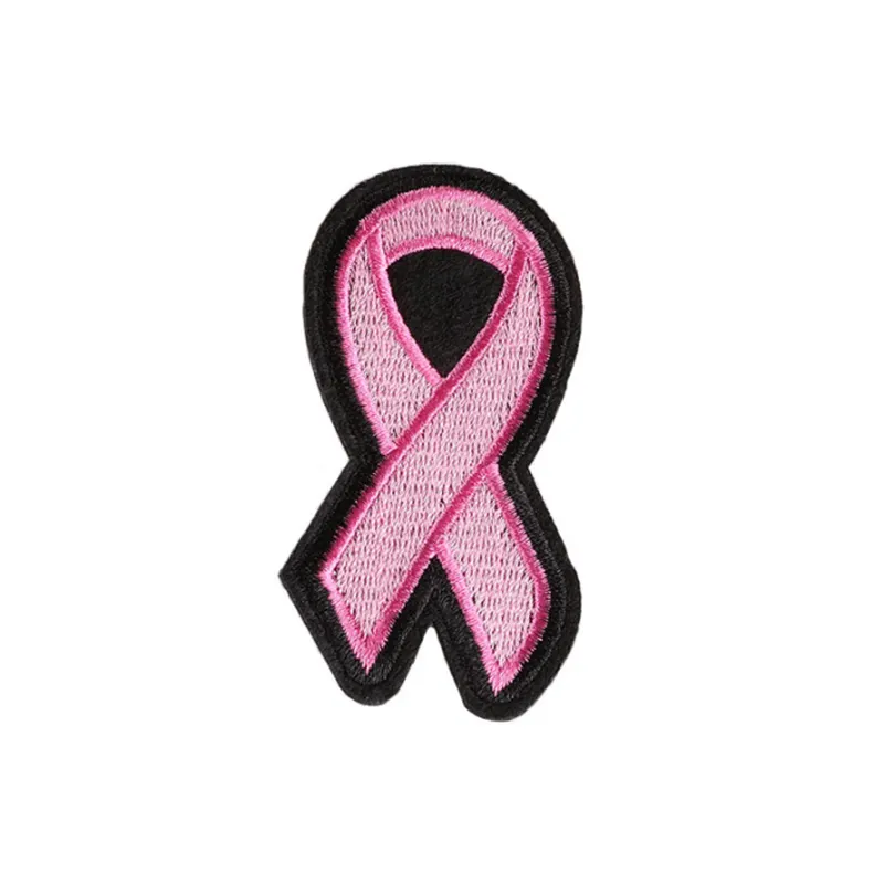 Custom Hot melt adhesive iron on embroidered Pink Cute bow garment patches for Children clothing hats bags shoes decoration