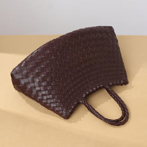 Fourre-tout femme rétro tendance grande capacité sac à main tissé à la main mère sacs navettage affaires haute qualité panier de légumes sac - Product Image 6