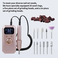 Machine à ongles électrique professionnelle rechargeable, lime à ongles portable sans fil, écran LED HD, moteur sans balais 45000 tr/min