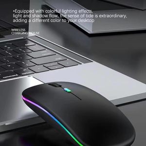 เมาส์ไร้สาย Ergonomic RGB 2.4G สำหรับแล็ปท็อป Apple ขายส่งจากโรงงาน เมาส์เกมมิ่งขนาดเล็กแบบไร้สาย Bluetooth ชาร์จไฟได้ พร้อมไฟแบ็คไลท์ - Product Image 2