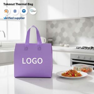 Customize Logo Disposable Insulated Takeout Takeaway Bags Alu Foil Lined Thermal Food Cooler Bag for Coffee Cake Bread Delivery - Product Image 1
