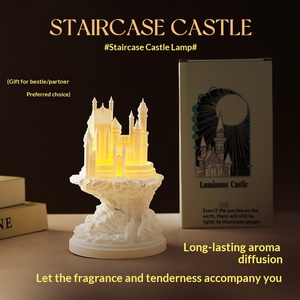 Staircase Castle Aromatherapy Lamp Warm White <b>LED</b> Night <b>Light</b> <b>Diffuser</b> For Home Fragrance Decoration - Product Image 3
