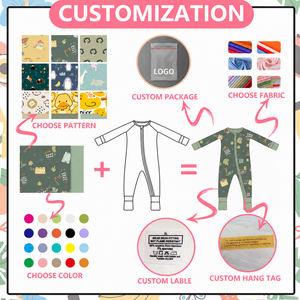 Combinaison bébé en viscose de bambou avec fermeture éclair bidirectionnelle, imprimé <span class=keywords><strong>mouton</strong></span> de dessin animé personnalisé, anti-coup de pied, pour le sommeil des nourrissons, OEM - Product Image 4