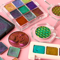 Palette d'ombres à paupières liquides métalliques scintillantes effet caméléon, marque privée, résistante à l'eau
