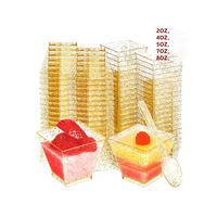 Stocks d'usine – Nouveaux gobelets miniatures carrés transparents écologiques sans BPA pour desserts, parfaits, glaces et mousses, parfaits pour les fêtes