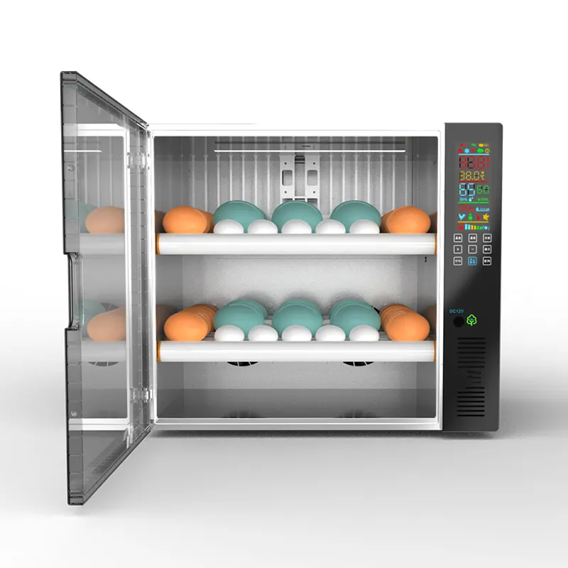 220VDC12Alta taxa de incubação novo design 60 capacidade dupla potência incubadora automática Egg hatching machine preço