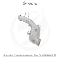 Tuyau d'échappement droit en acier inoxydable 304 avec catalyseur et bouclier thermique pour Mercedes Benz C43 et C63