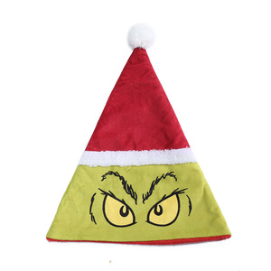 Gorro de Navidad con Expresión Divertida de Dibujos Animados, Material de Poliéster, Estilo Europeo Americano, Disfraz Navideño para Adultos y Niños, para Fotos - Product Image 5