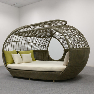 เตียงหวายกลางแจ้งเตียงอลูมิเนียมเดย์เบดซันเบดเฟอร์นิเจอร์หวายที่นอนเดย์เบดสำหรับสระว่ายน้ำพร้อมเบาะ - Product Image 6