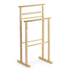Crochets et rails muraux en bois - Organisateur de vêtements moderne peu encombrant à un seul niveau multifonctionnel - Product Image 1